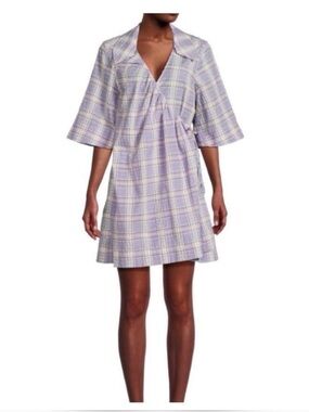Ganni Seersucker Purple
Wrap Dress S/M
